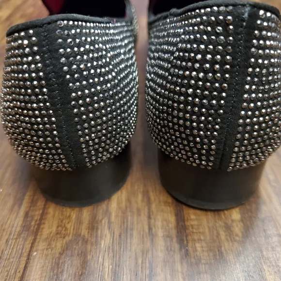 Steve Madden Black Rhinestone Loafers Women Size 9 - Picture 4 of 6